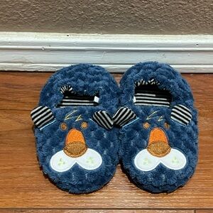 Blue Fuzzy Puppy Dog Slippers for Kids